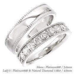 指輪 結婚ペアリング 2本セット ダイヤモンド プラチナ マリッジリング 人気 レディース ジュエリー アクセサリー
