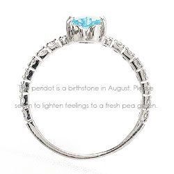 指輪 アクアマリン ダイヤモンド 0.25ct ハート 一粒 k18ゴールド 18金