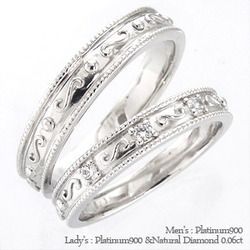 指輪 結婚ペアリング 2本セット プラチナ900 pt900 無垢 マリッジリング 人気 レディース ジュエリー アクセサリー