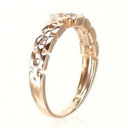 指輪 ピンキーリング ダイヤモンド リング ダイヤ 0.02ct ｋ10 10金 クロス レディース ジュエリー アクセサリー_画像3