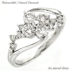 指輪 フラワー ダイヤモンド リング ダイヤモンド 0.5ct 花 プラチナ900 pt900 レディース ジュエリー アクセサリー