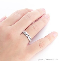 指輪 ダイヤモンド リング 18金 k18ゴールド ダイヤ 0.1ct ホース