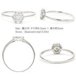 指輪 pt900 ダイヤモンド フラワー プラチナ900 0.3ct 花 セブンスターリング レディース ジュエリー アクセサリー_画像2