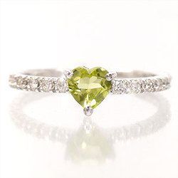指輪 ペリドット ダイヤモンド 0.25ct エタニティリング k18ゴールド