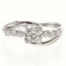 指輪 ダイヤモンド リング k18ゴールド 18金 0.5ct テンダイヤモンド フラワー レディース ジュエリー アクセサリー_画像2