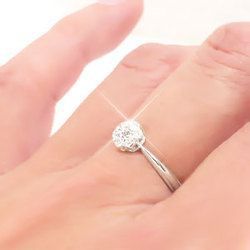 指輪 ダイヤモンド リング ダイヤモンド 0.2ct フラワー リング 花 リング k18ゴールド レディース アクセサリー_画像3