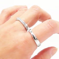 指輪 結婚ペアリング 2本セット 刻印可能 ダイヤモンド ダイヤ 