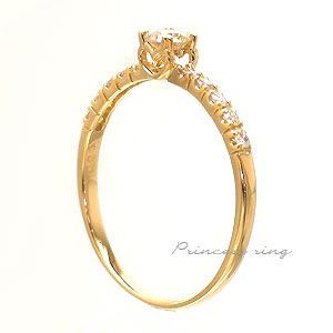  ring diamond ring diamond one bead Heart ring half Eternity ring k18 Gold 18 gold lady's accessory 