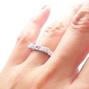 指輪 タンザナイト 12月誕生石 ダイヤモンド リング リボン プラチナ900 pt900 0.3ct レディース アクセサリー_画像3