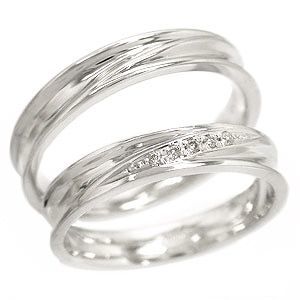 指輪 結婚ペアリング 2本セット k18ホワイトゴールド ダイヤモンド 18金 人気 レディース ジュエリー アクセサリー