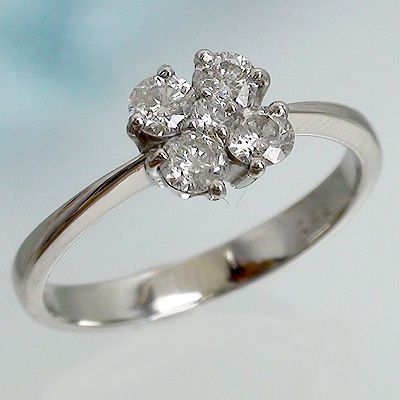 指輪 フラワー ダイヤリング ダイヤモンド 0.42ct リング k18ゴールド 18金 レディース ジュエリー アクセサリー