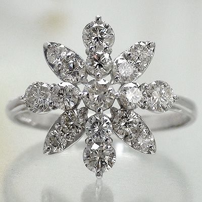 最高の品質 pt900 プラチナ900 1ct リング ダイヤモンド 指輪 フラワー アクセサリー ジュエリー レディース プラチナ