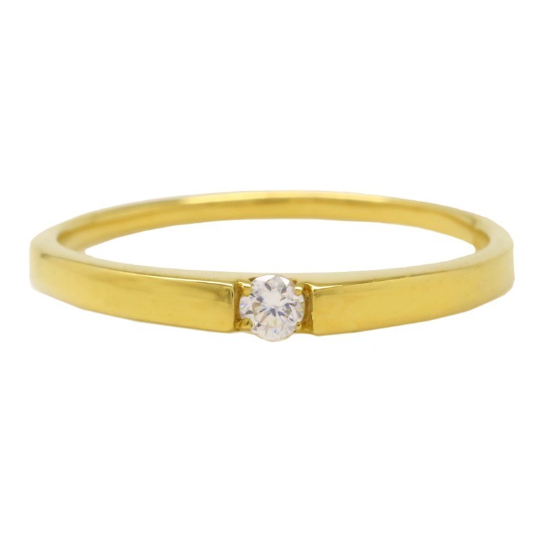 指輪 ダイヤモンド 一粒 ダイヤ リング 0.07ct ピンキーリング 小指 極細 繊細 華奢 18金 シンプル レディース 