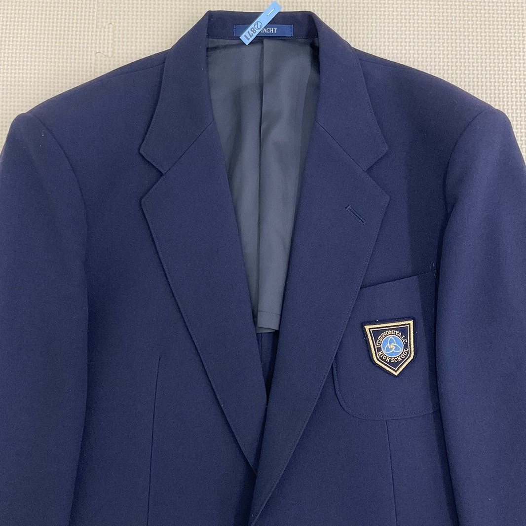 UT259 ( б/у ) Tochigi префектура частная Utsunomiya короткий период университет приложен средняя школа мужчина . школьная форма верх и низ 2 позиций комплект / указание товар /180A/W76/ блейзер / брюки /FUJIYACHT/ темно-синий / зима одежда / форма /