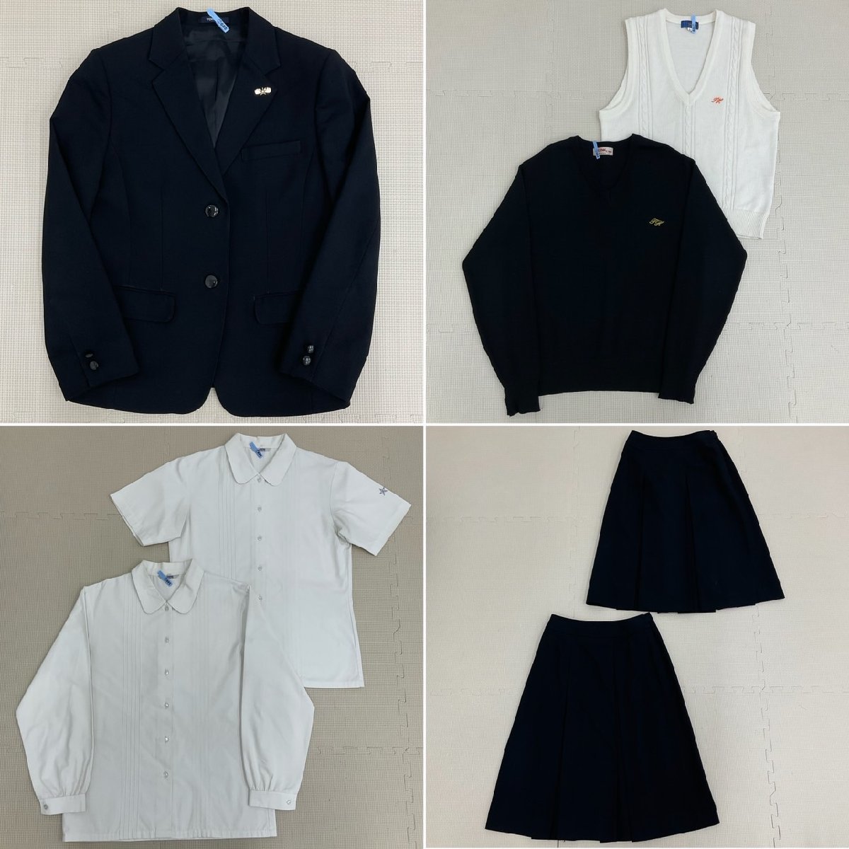 優待特典一覧 US805-1 (中古) 福岡県 田川高校 5点セット /M/W72/セーター 学生服