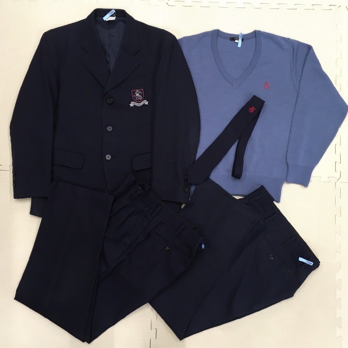 AT563-1( б/у ) Tochigi префектура произведение новый .. средний и т.п. часть мужчина . школьная форма 5 позиций комплект /S/M/W76/ блейзер / свитер / брюки / галстук /ZIPPY/ форма / зима одежда / летняя одежда /. индустрия сырой товар 