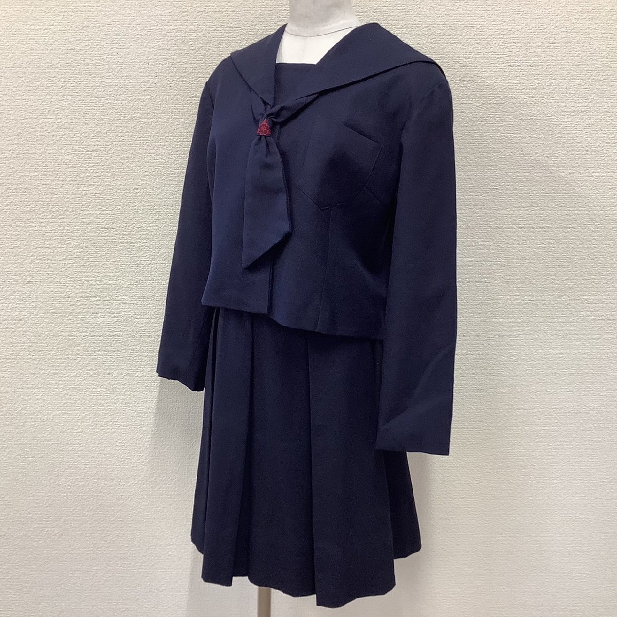 (Y)I405(中古) 福島県 二本松第三中学校 セーラー服 上下セット /M/W63/KUNIOKA/セーラー/スカート/冬服/制服/高校/女子学生/学生服_画像1