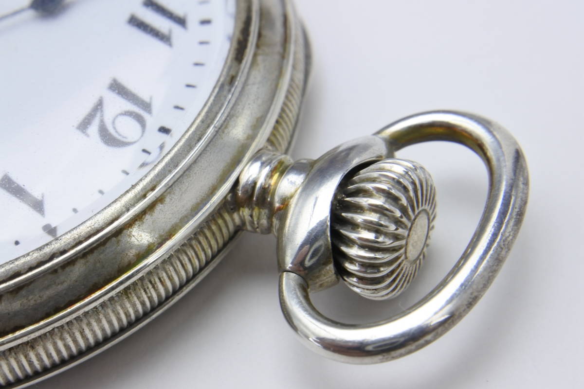 SEIKOの貴重な懐中時計☆大正頃製 セイコー（精工舎）ワールド SEIKO WORLD SKS 銀製ケース 手巻懐中時計 国産名機の画像6