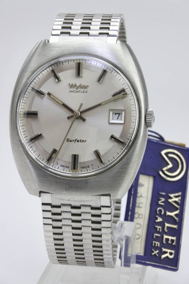 ☆☆☆1896年創業スイス老舗　1970年代頃製　 Wyler Incaflex　通称「ワイラーテンプ」 紳士自動巻き腕時計 未使用品
