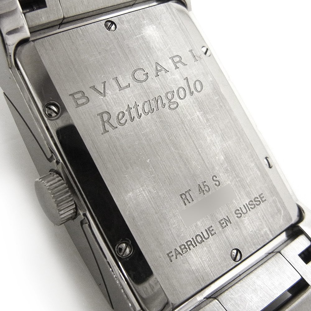 ブルガリ(BVLGARI) レッタンゴロ RT45S レディース腕時計 黒文字盤