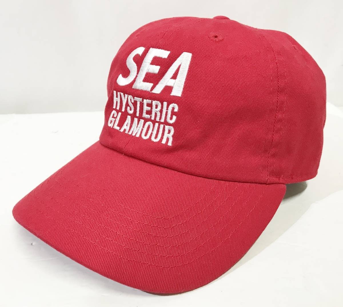 HYSTERIC GLAMOUR × WIND AND SEA ロゴ刺繍 6パネルキャップ 赤
