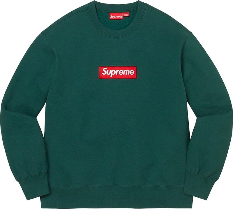 新品 22AW Supreme Box Logo Crewneck Sweatshirt シュプリーム ボックスロゴ クルーネック スウェット M 緑 赤ボックス