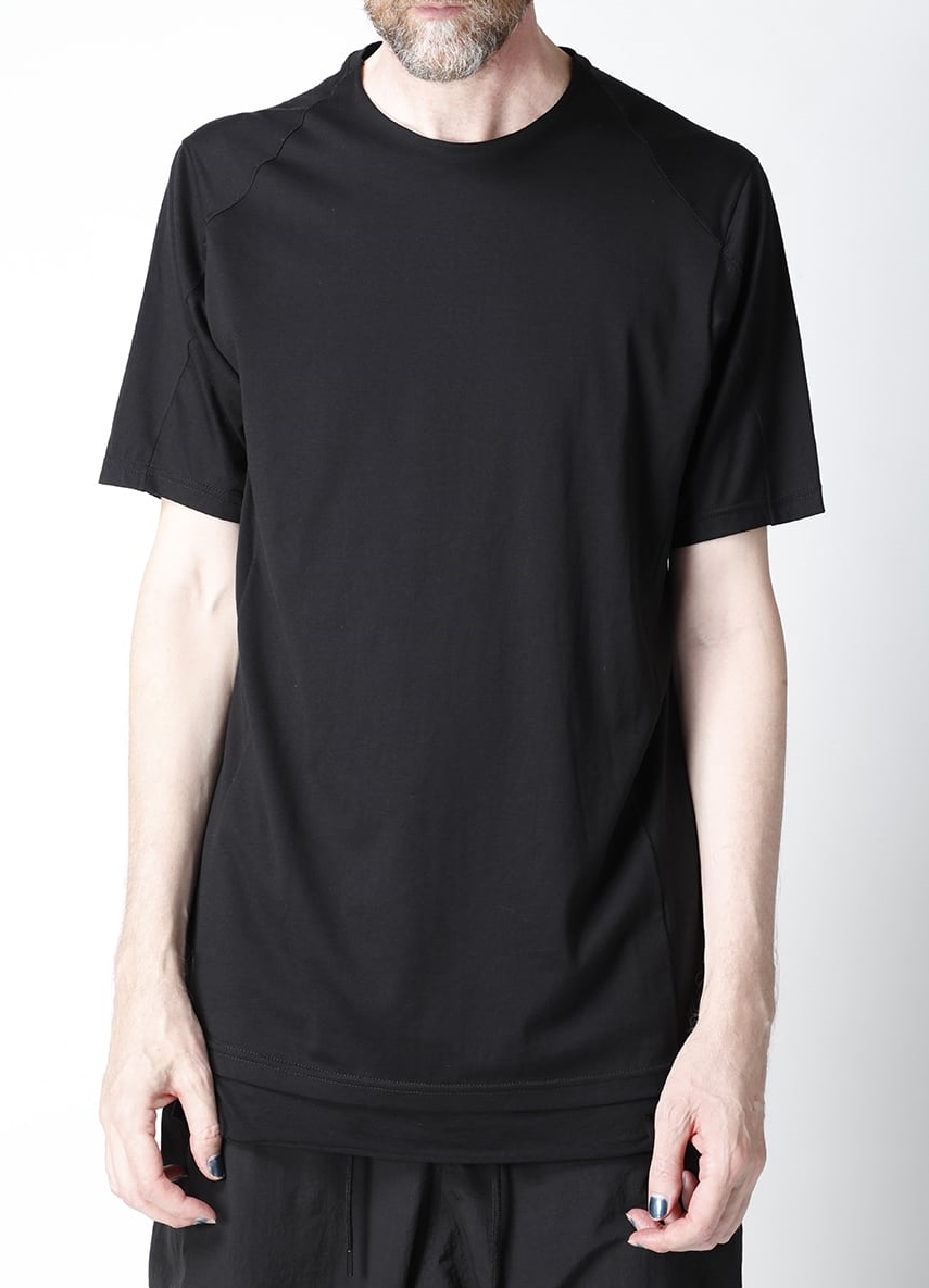 DEVOA デヴォア ショートスリーブ エジプシャン コットン ジャージー ブラック 1 半袖カットソー Tシャツ 日本製の画像1