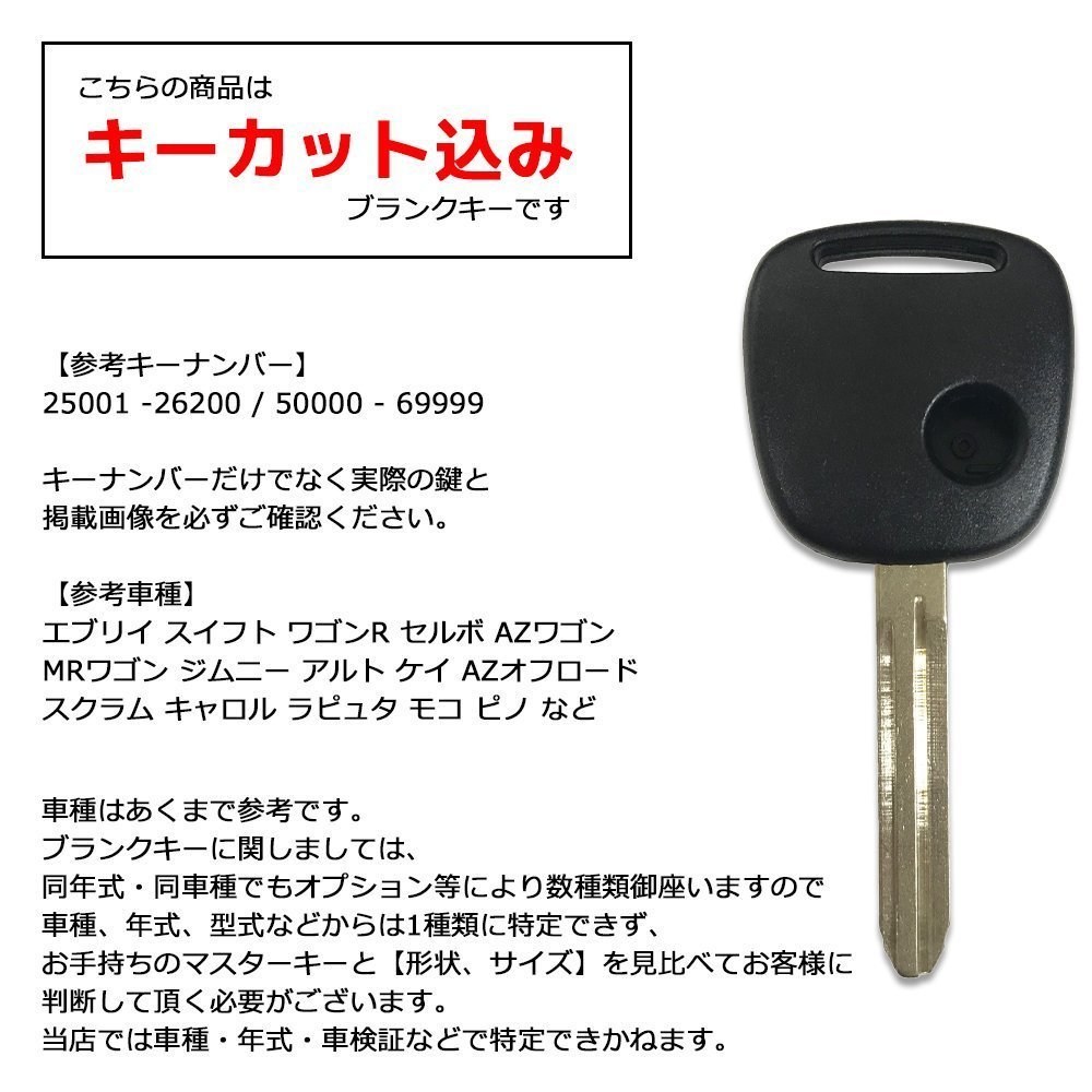 モコ 対応 日産 ブランクキー キーカット 料金込み ゴム ボタン 付き スペアキー 合鍵 交換 カット可能 1ボタン_画像2