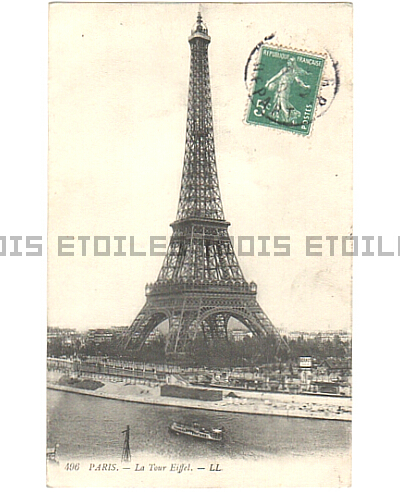 アンティーク ポストカード エッフェル塔 1910頃 フランス パリ 日本未発売 送料無料★ap0961