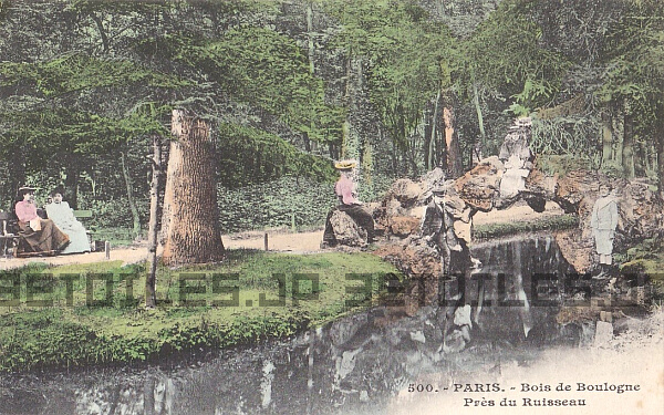 アンティーク ポストカード ブローニュの森 1910頃 パリ フランス 日本未発売 送料無料★ap0718_画像1