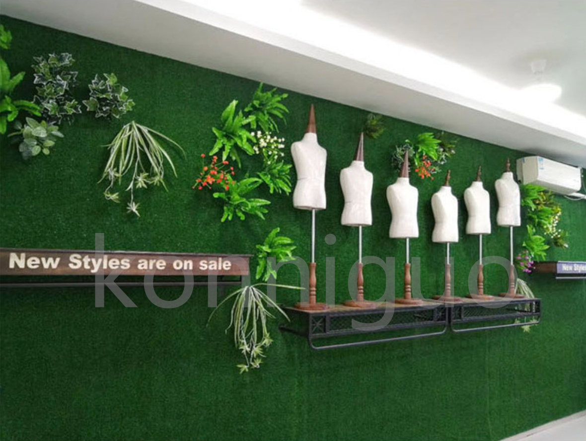 シミュレーション植物壁 田舎ユーカリ緑植物人工芝生 マット10枚セット 背景装飾室内外兼用 ジョイント式 人工芝パネル T2CP27_画像10