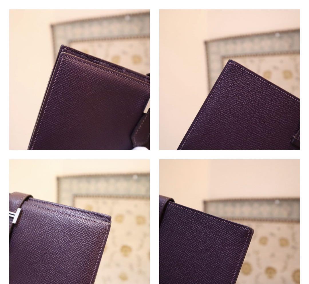 エルメスHERMESベアンパープルヴォーエプソン長財布超美品