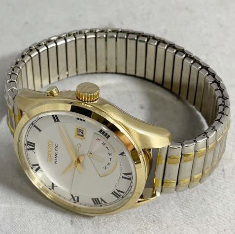 NN0707 152 正規品 稼動品 SEIKO セイコー KINETIC キネティック デイデイト 5M84-0AE0 10BAR メンズ腕時計 時計 1円スタート_画像9