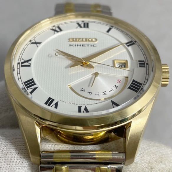 NN0707 152 正規品 稼動品 SEIKO セイコー KINETIC キネティック デイデイト 5M84-0AE0 10BAR メンズ腕時計 時計 1円スタート_画像4