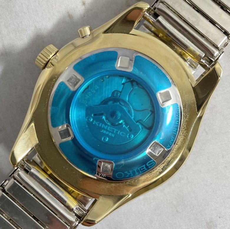 NN0707 152 正規品 稼動品 SEIKO セイコー KINETIC キネティック デイデイト 5M84-0AE0 10BAR メンズ腕時計 時計 1円スタート_画像8