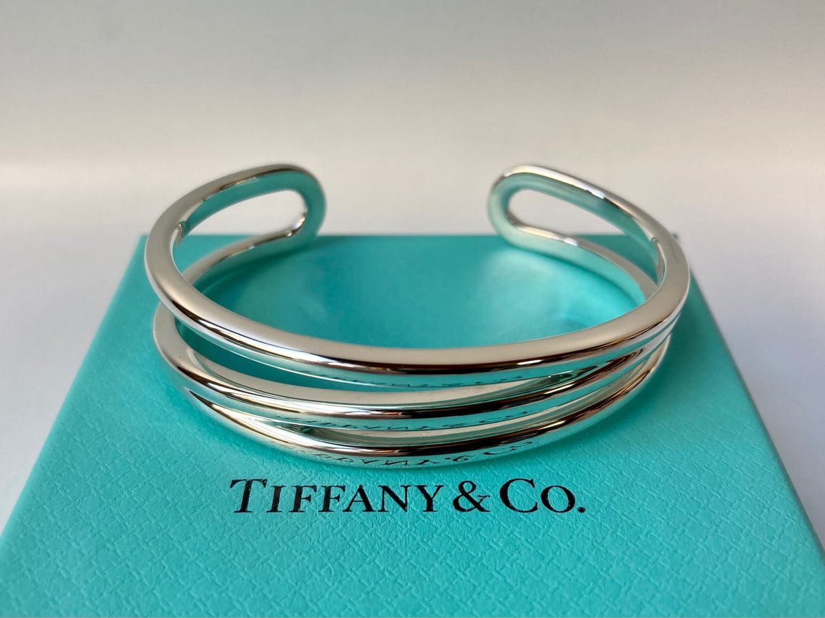 Tiffany＆co.  ティファニー　ダイアゴナル　シルバーカフ　ワイドバングル　ブレスレット　Ag925