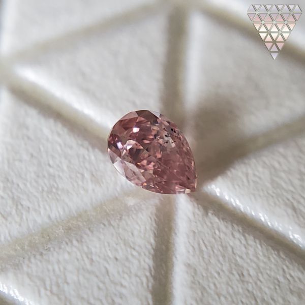 【おしゃれ】 0.053 ct FEDERATION EXCHANGE DIAMOND ダイヤモンド 天然 AGT PEAR SI1 PINK  DEEP FANCY ダイヤモンド