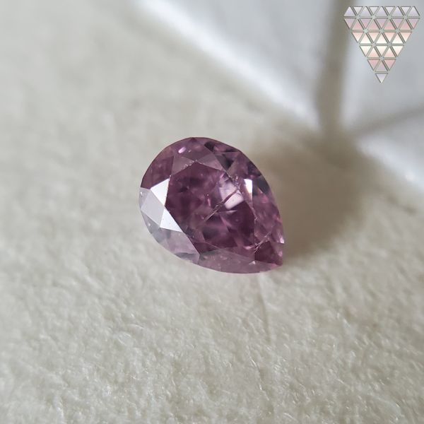 0.076 ct Fancy Intense Purple Pink I2 CGL 天然 ピパープル ンク ダイヤモンド ルース ペアシェイプ DIAMOND EXCHANGE FEDERATION