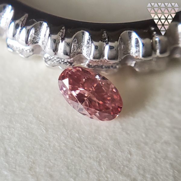 0.084 ct FANCY DEEP PINK SI2 OVAL AGT 天然 ダイヤモンド DIAMOND
