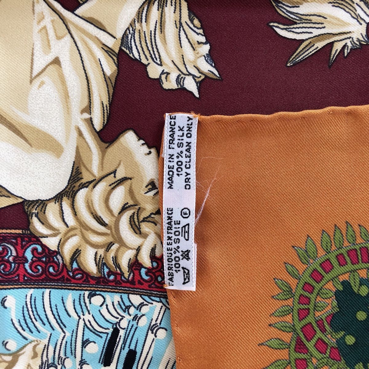 HERMES エルメス スカーフ カレ90 王の楽園 イエロー/グリーン