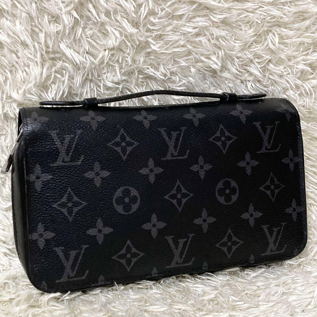 美品 ルイヴィトン LOUIS VITTON ジッピーXL モノグラム エクリプス 長
