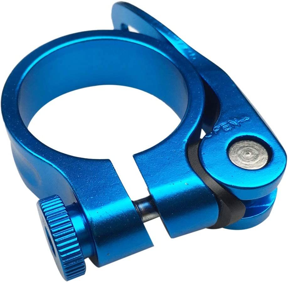 ブルー 選択 PLATT シートクランプ 28.6/31.8/34.9mm アルミ合金 軽量 自転車 クイックリリース ン シート 