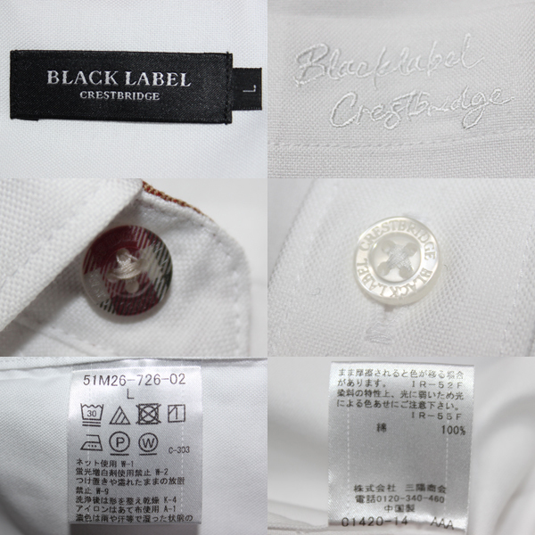 新品!L(3)BLACK LABEL CRESTBRIDGE CBチェック オーガニックコットン