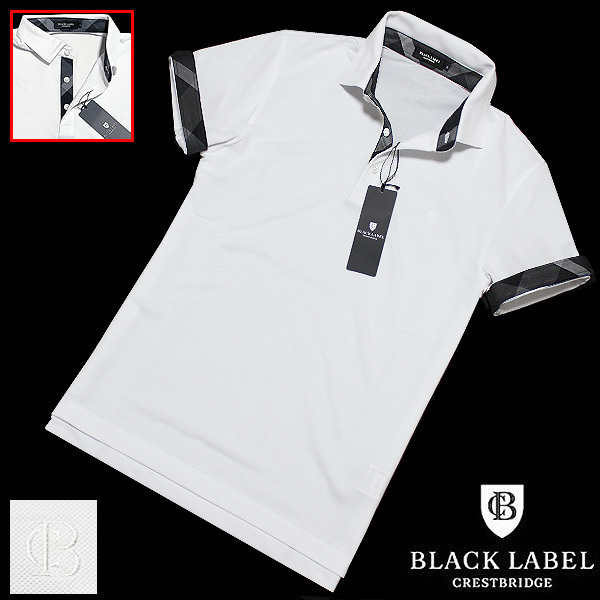  обычная цена 1.6 десять тысяч!M(2) новый товар Black Label k rest Bridge Coolmax прохладный Max переключатель . рубашка-поло с коротким рукавом белый #BLACK LABEL CRESTBRIDGE