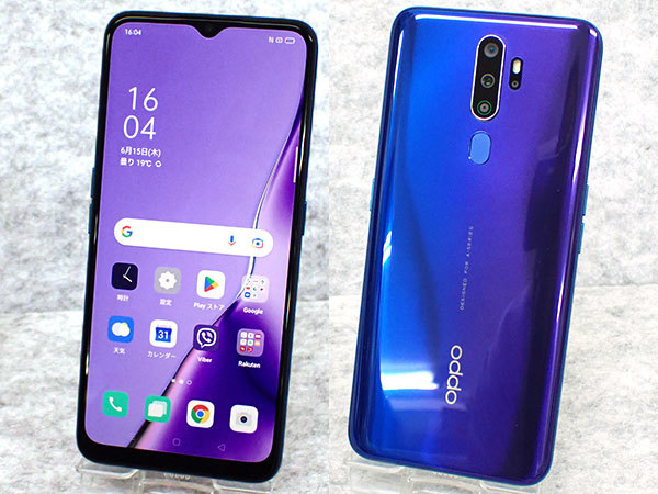 中古 美品】SIMフリー 楽天 OPPO A5 2020 CPH1943 64GB ブルー スマホ