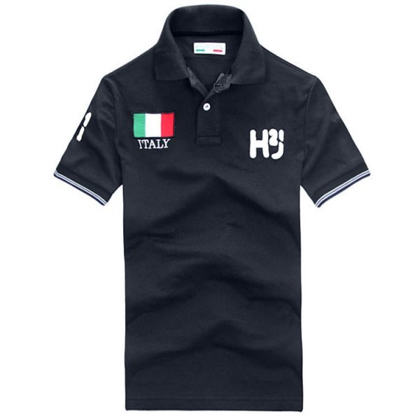 新品◆【格好いい】メンズポロシャツHYDROGENハイドロゲン半袖トップスイタリア黒XL