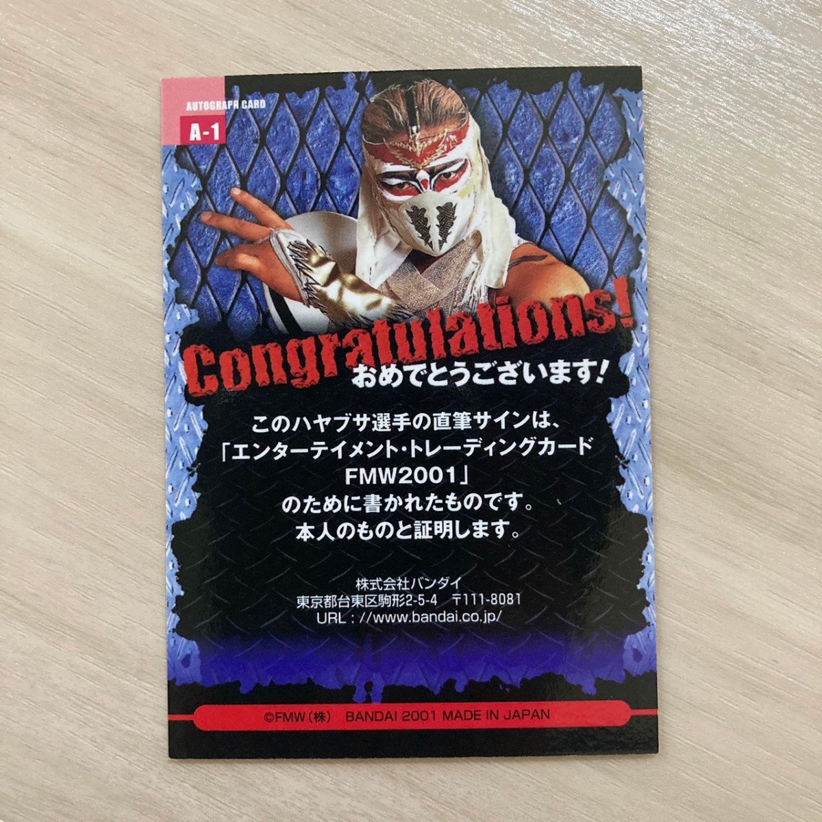 限定特価即納可能 ハヤブサ マスク サイン入り FMW プロレスマスク