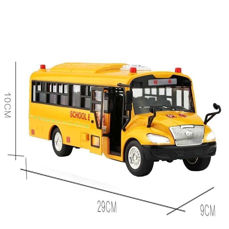 高品質大スクールバスのおもちゃシミュレーションバスと慣性車の音と光のモデルの子供のギフト k00214_画像2