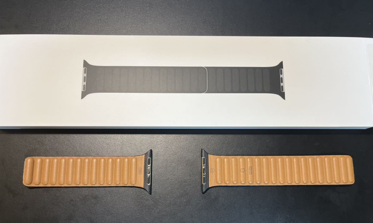 極美品 送料無料 アップル純正 レザーリンクApple Watch アップル