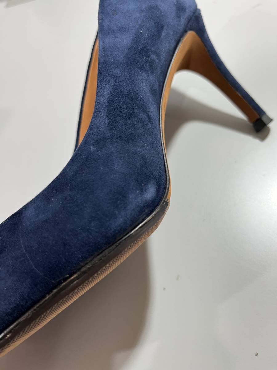 size:36[MARC by MARC JACOBS] Mark Jacobs suede leather heel pumps ribbon design navy blue color navy 